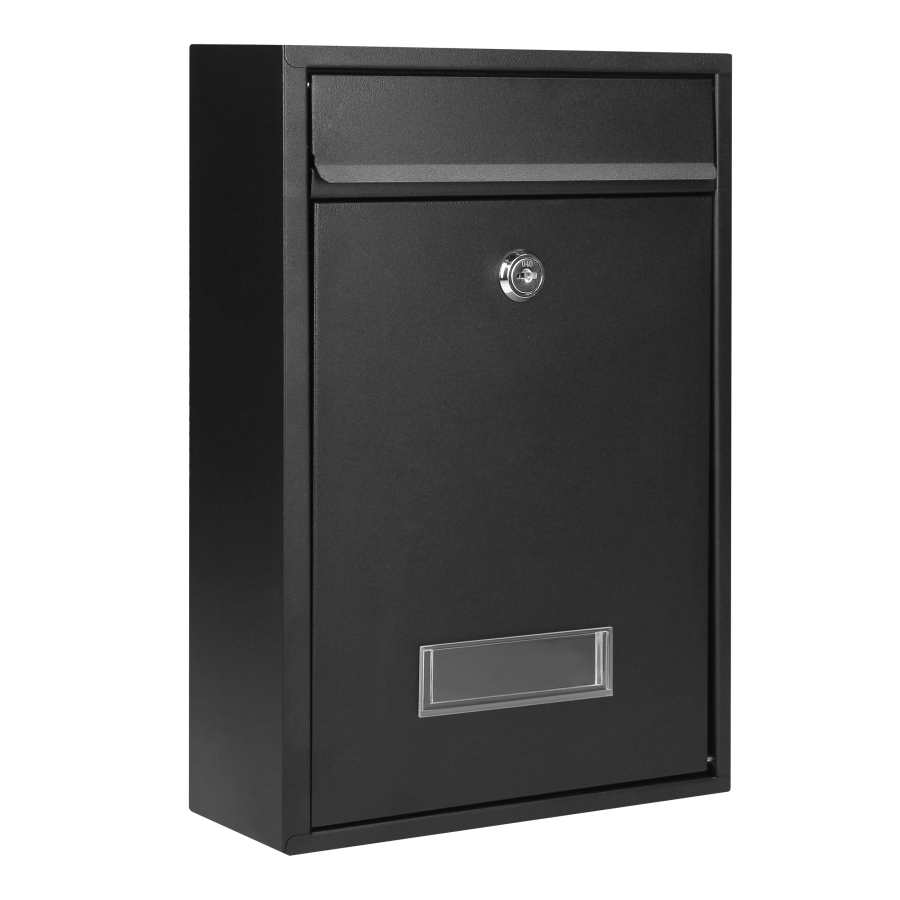 Small BALI mailbox with name plate, galvanized steel, black